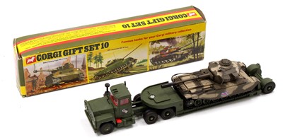 Lot 1345 - Corgi Toys Gift Set No.10 Tank Transporter and...