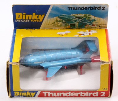 Lot 1433 - Dinky Toys No. 106 Thunderbird 2 in window...