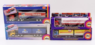 Lot 1654 - Siku boxed truck group of 4 comprising No....