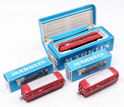 Lot 747 - A Marklin HO gauge railbus and trailing car...