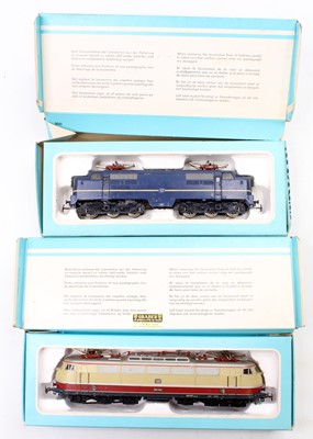 Lot 750 - A Marklin HO scale diesel and electric boxed...