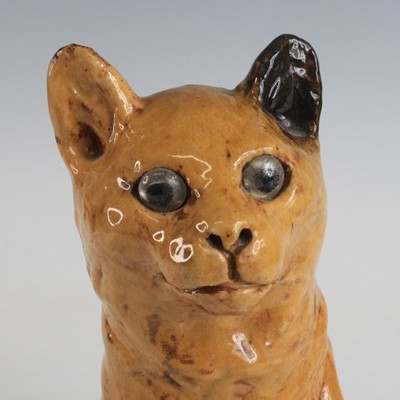 Lot 2093 - An unusual Ewenny pottery model of a cat,...