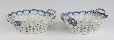 Lot 149 - A pair of Caughley table baskets, circa 1785,...