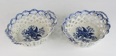Lot 2053 - A pair of Caughley table baskets, circa 1785,...