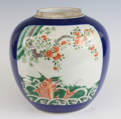 Lot 2361 - A Chinese famille verte porcelain ginger jar...