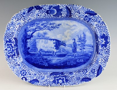 Lot 2076 - A Staffordshire blue and white pearlware meat...