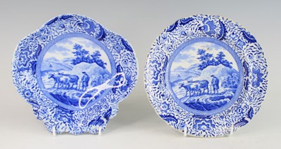Lot 2078 - A Staffordshire blue and white pearlware...