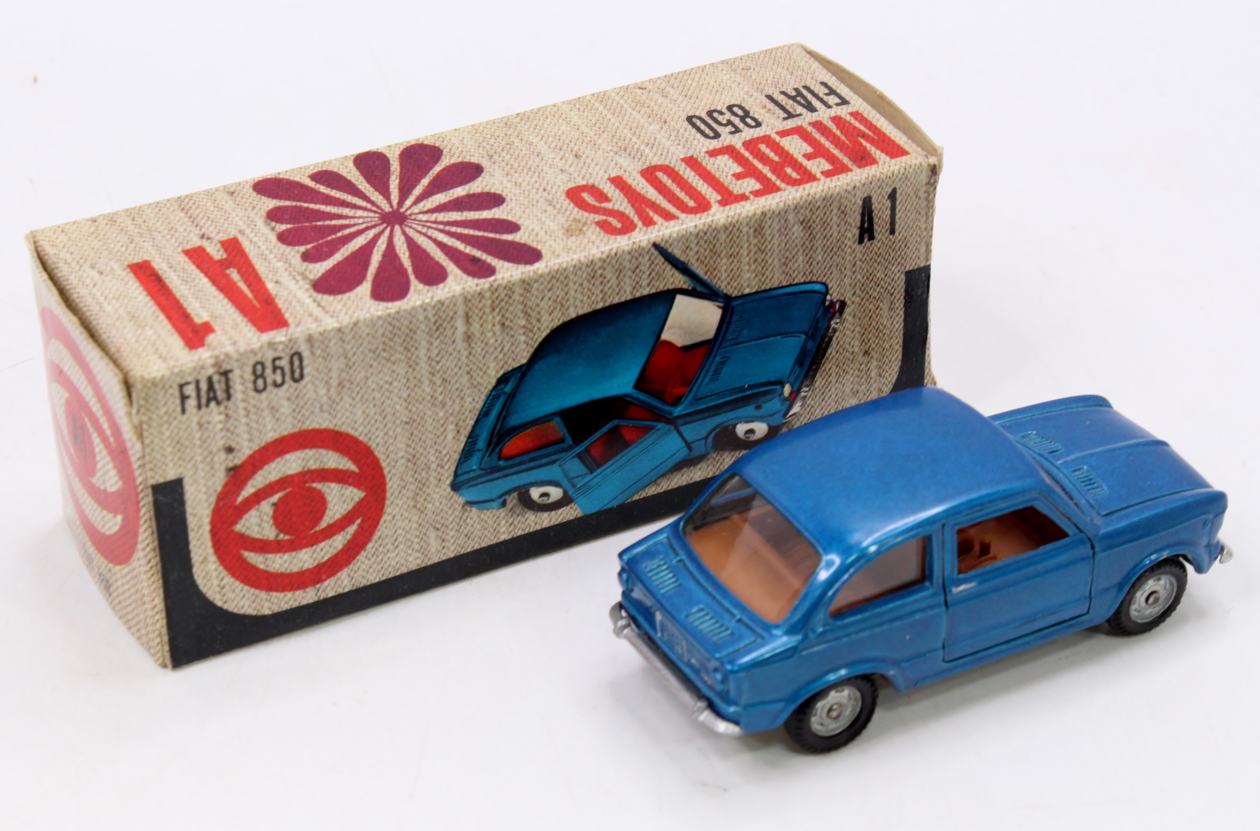 Lot 1588 - Mebetoys, A1, Fiat 850, metallic blue body