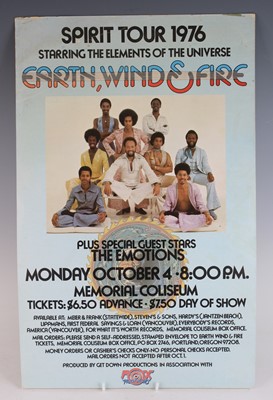 Lot 192 - Earth, Wind & Fire, promotional poster for the...