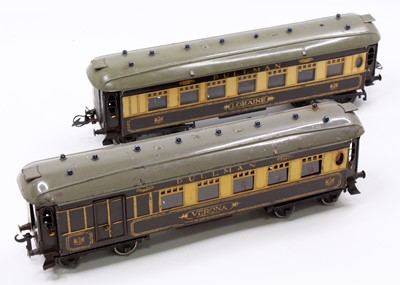 Lot 195 - Two No.2 Hornby Special Pullman coaches, brown...