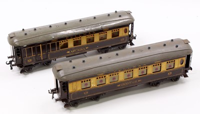 Lot 196 - Two No.2 Hornby Special Pullman coaches, brown...