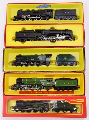 Lot 735 - Five Hornby locos & tenders: R855N 4-6-2...