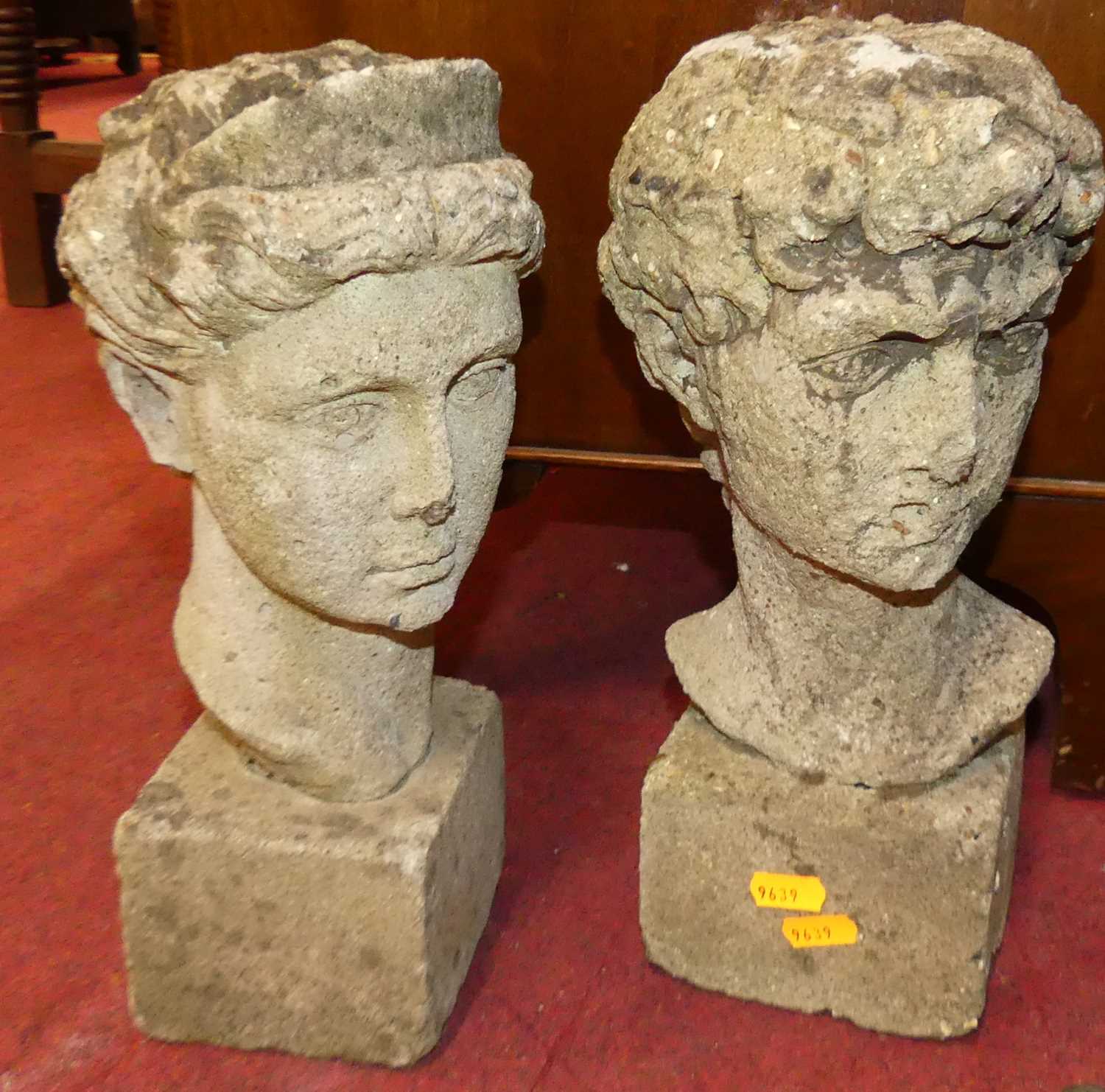 Lot 1347 - A classical style ladies and gents concrete...
