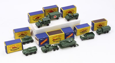 Lot 1538 - Matchbox Lesney boxed and part boxed military...