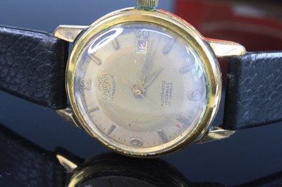 Lot 377 - A gent's Enicar Ultrasonic gold plated cased...