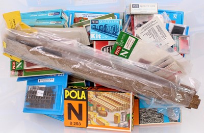 Lot 632 - Large plastic crate containing Peco N-gauge...