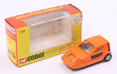 Lot 1117 - Corgi Toys, 389, Reliant Bond Bug, orange body...