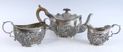 Lot 2141 - A late Victorian three-piece bachelors tea set,...