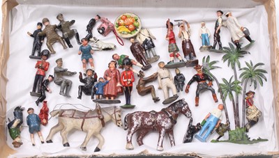 Lot 2049 - Tray of mixed lead and hollowcast miniatures,...