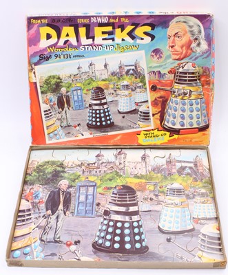 Lot 1885 - A BBC TV Dr Who and the Daleks wooden stand up...