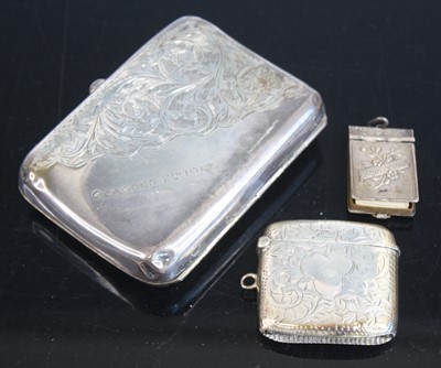 Lot 20 - An Edwardian silver pocket cigarette case,...