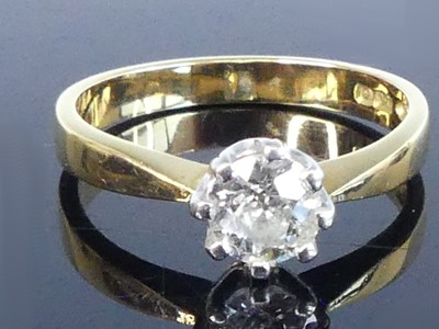 Lot 2255 - An 18ct yellow and white gold diamond...