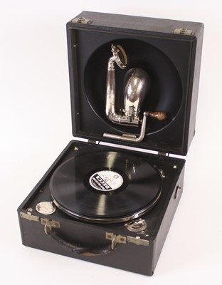 Lot 228 - A Decca Junior portable gramophone with chrome...