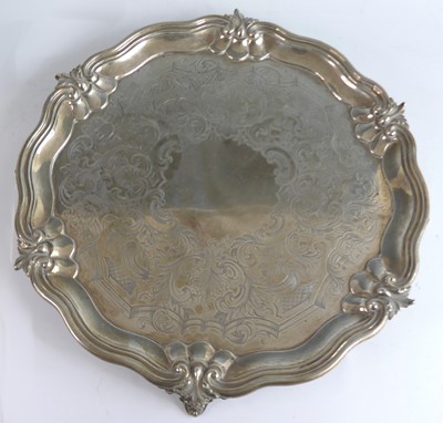 Lot 2135 - A large early Victorian silver salver, of...