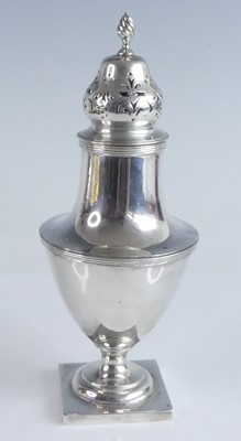 Lot 2162 - A George V silver sugar sifter, of plain...