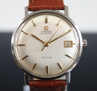 Lot 2300 - A stainless steel Omega de Ville automatic...