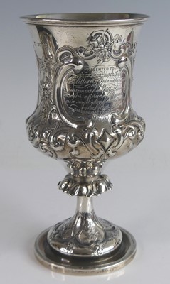 Lot 2155 - A Victorian silver presentation pedestal...