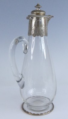 Lot 2119 - A Victorian silver mounted glass claret jug,...