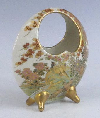 Lot 2359 - A Japanese Satsuma flower basket, 20th century,...