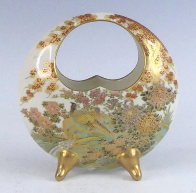 Lot 2359 - A Japanese Satsuma flower basket, 20th century,...