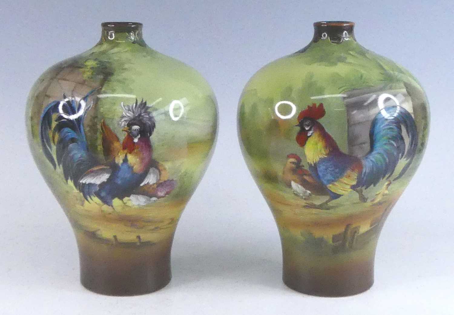 Lot 2089 - A pair of Royal Bonn vases, late 19th century,...