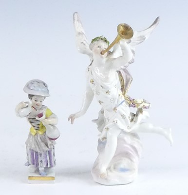 Lot 2086 - A Meissen porcelain figure of a girl, 19th...