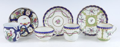 Lot 2061 - Three Worcester porcelain coffee cans and...