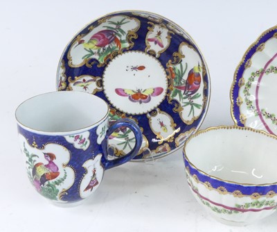 Lot 2061 - Three Worcester porcelain coffee cans and...