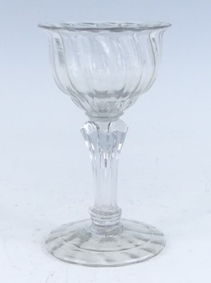 Lot 2106 - A champagne glass, circa 1745, the wrythen...