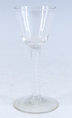 Lot 2108 - A wine glass, circa 1770, the round funnel...