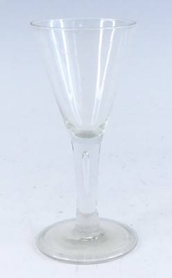 Lot 2109 - A wine glass, circa 1750, the round funnel...