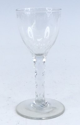 Lot 2104 - A wine glass, circa 1785, the round funnel...