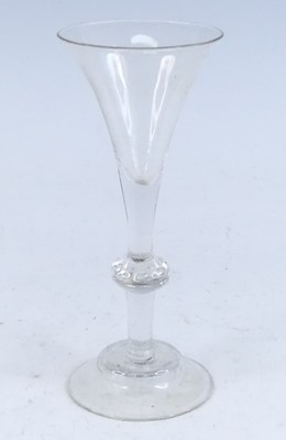 Lot 2114 - A wine glass, circa 1750, the drawn trumpet...