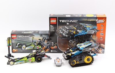 Lot 130 - Lego Technic boxed group, 2 built examples...