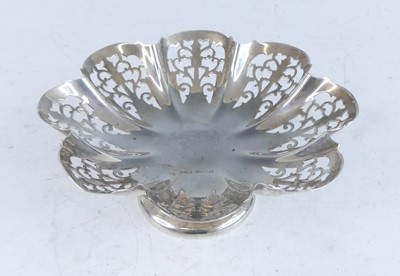 Lot 1147 - An Art Deco silver pedestal bonbon dish, of...