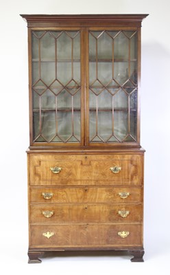 Lot 2506 - A late Georgian mahogany secretaire bookcase,...