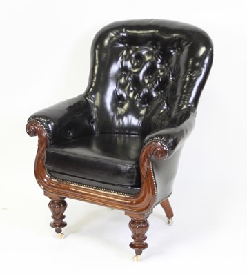 Lot 2529 - A William IV mahogany framed and polished deep...