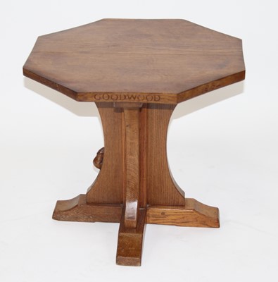 Lot 1345 - Robert 'Mouseman' Thompson - an oak octagonal...