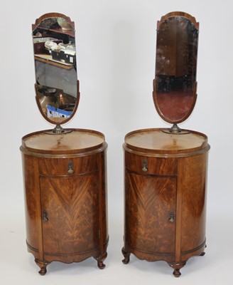 Lot 1344 - A pair of 1930s mahogany and flame mahogany...