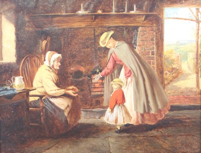 Lot 1006 - A.H. Green - Interior scene with grandmother,...